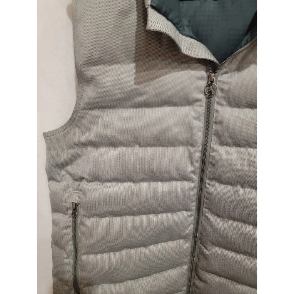 Jordan‎ Brand Nike Men's XL Grey Goose Down Puffer Vest Herringbone 424087-059
